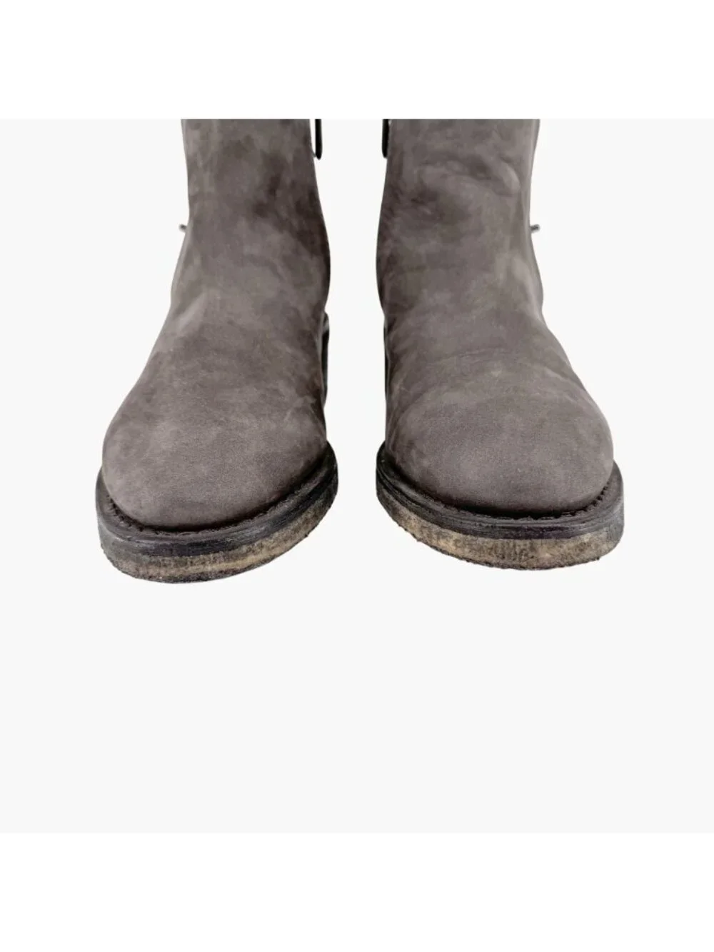 Chanel Turnlock CC Ankle Boots EU 39 US 8-8.5 Gray Suede Low Block Heel Bootie